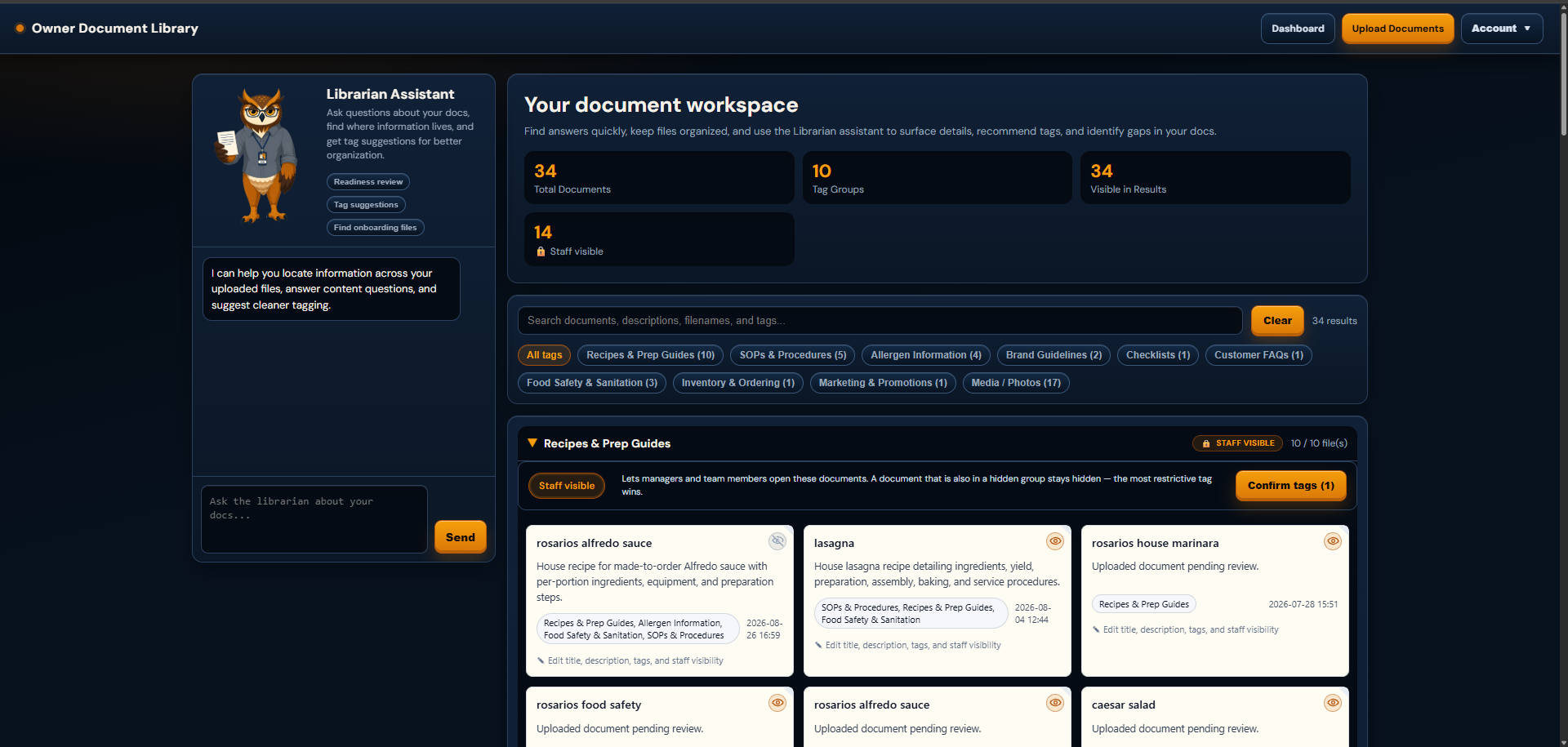 RookBase document library with company files