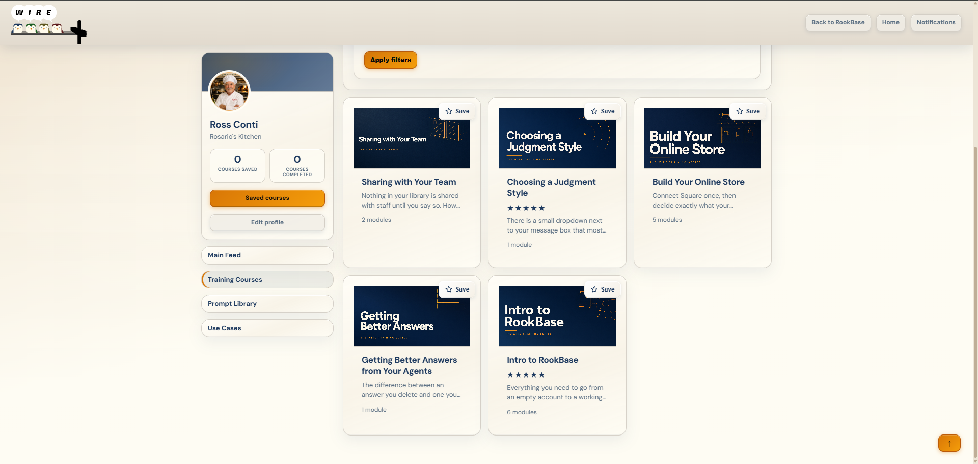 Practical RookBase training courses